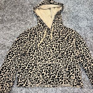 Hollister Cheetah Print Cropped Hoodie